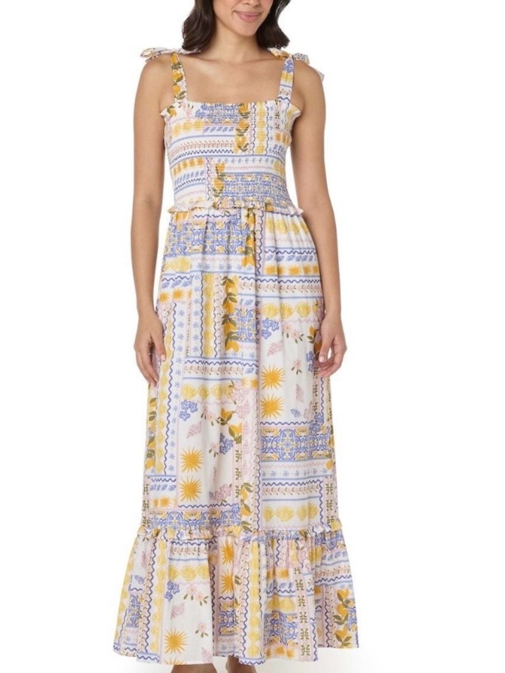 Bila Women’s Floral Maxi Dress- Lemon